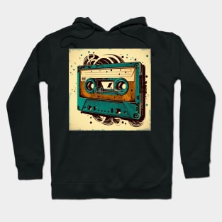 Vintage old audio cassette tape in vibrant color. Hoodie